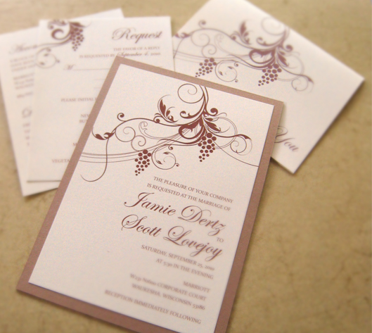 Wine Themed Wedding Invitation This wedding invitation was designed for a 